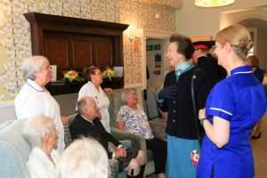 Princess Royal talking with patients in Strathcarron.